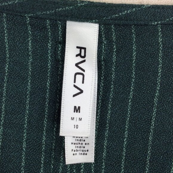 RVCA Dress Womens Size Medium 10 Green V-Neck Shift Lightweight Beach Skater - Picture 7 of 8